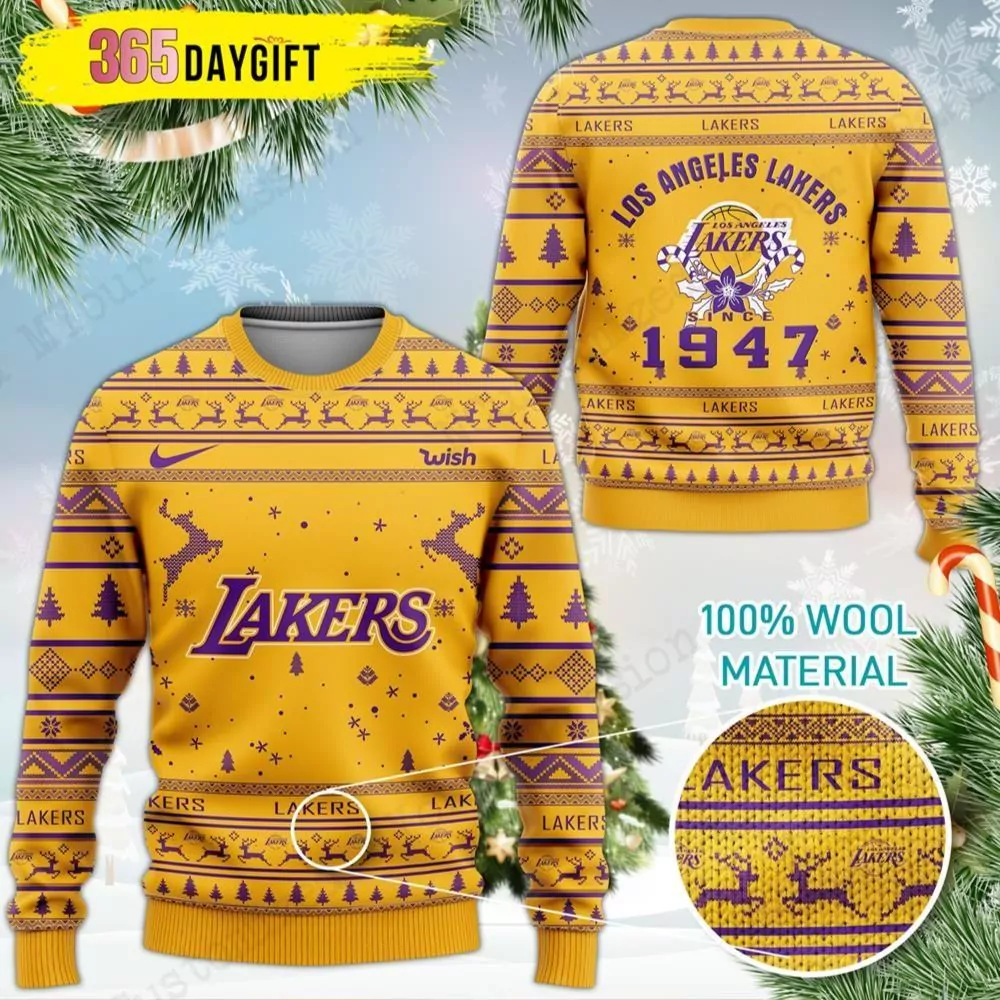Purple Team Los Angeles Lakers Christmas Awesome 3d ugly sweatshirt