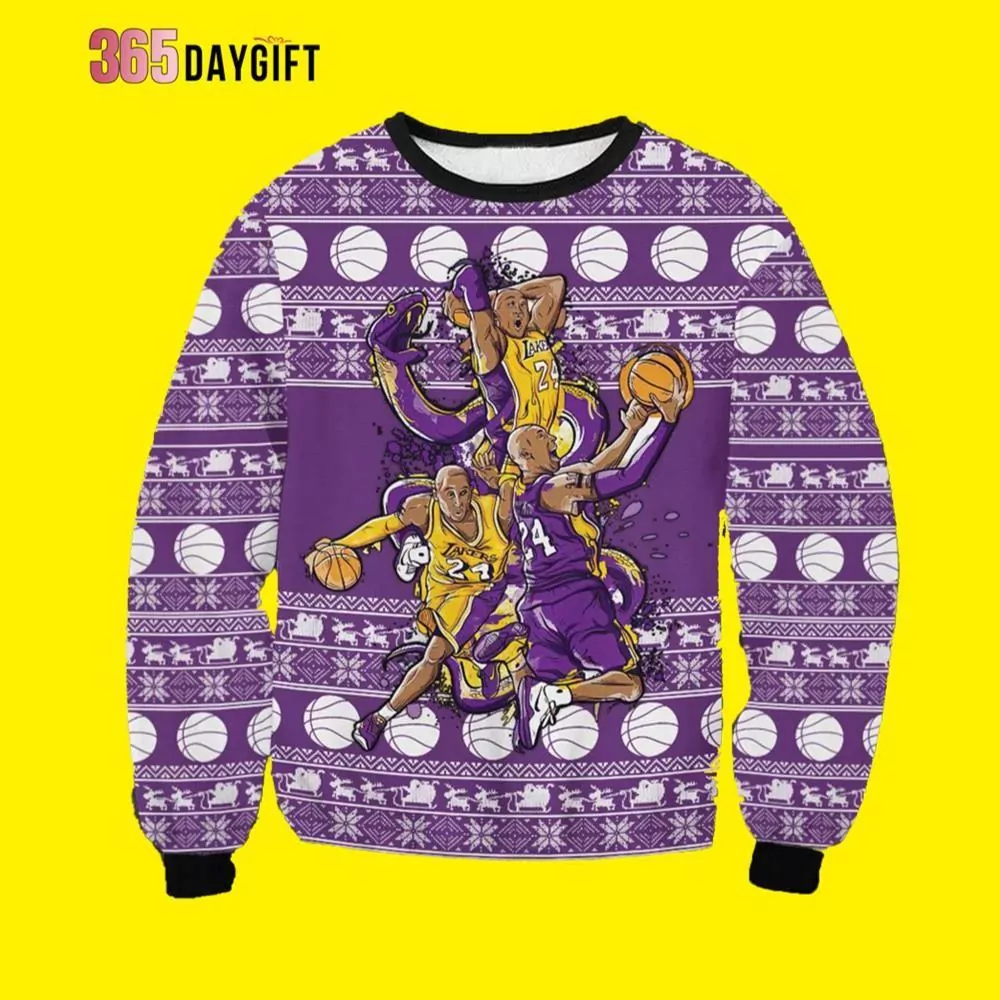 Purple Team Los Angeles Lakers Christmas Awesome 3d ugly sweatshirt