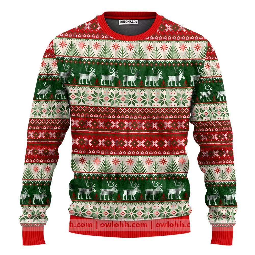 Reindeer Pattern Vintage Tacky Christmas Perfect For Christmas Friends Family 3d ugly sweatshirt