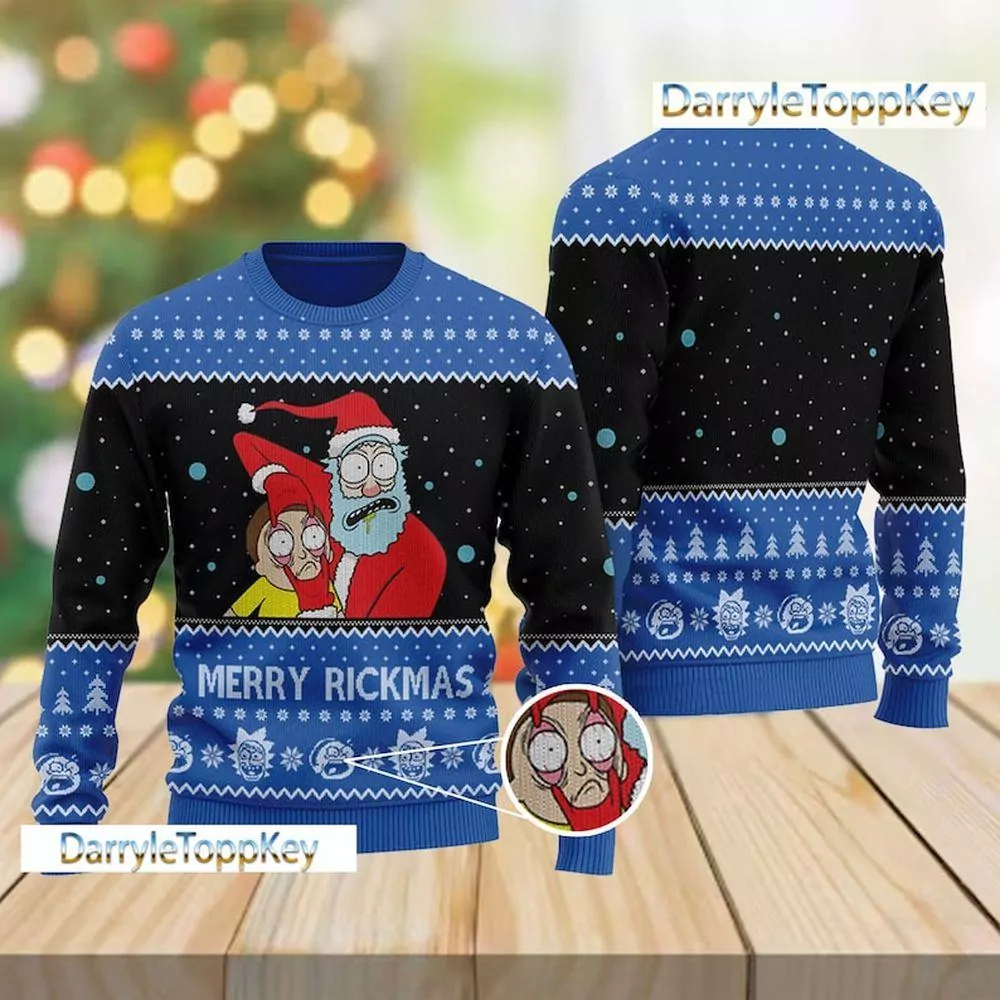 Rick And Morty Time For A Beer Christmas 3d ugly sweatshirt