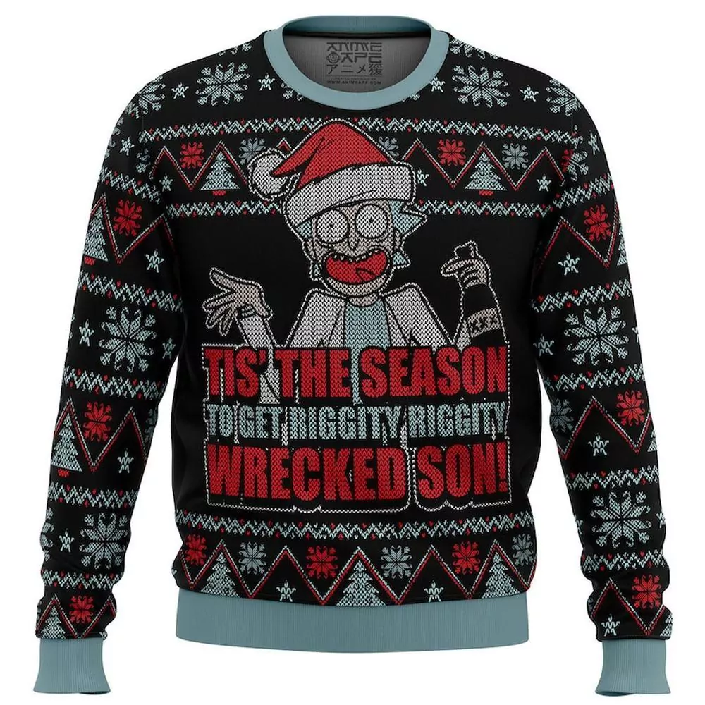 Rick And Morty Time For A Beer Christmas 3d ugly sweatshirt