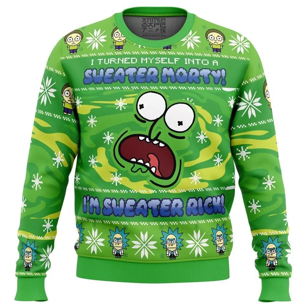 Rick Rick And Morty Party Ideas Christmas Awesome 3d ugly sweatshirt