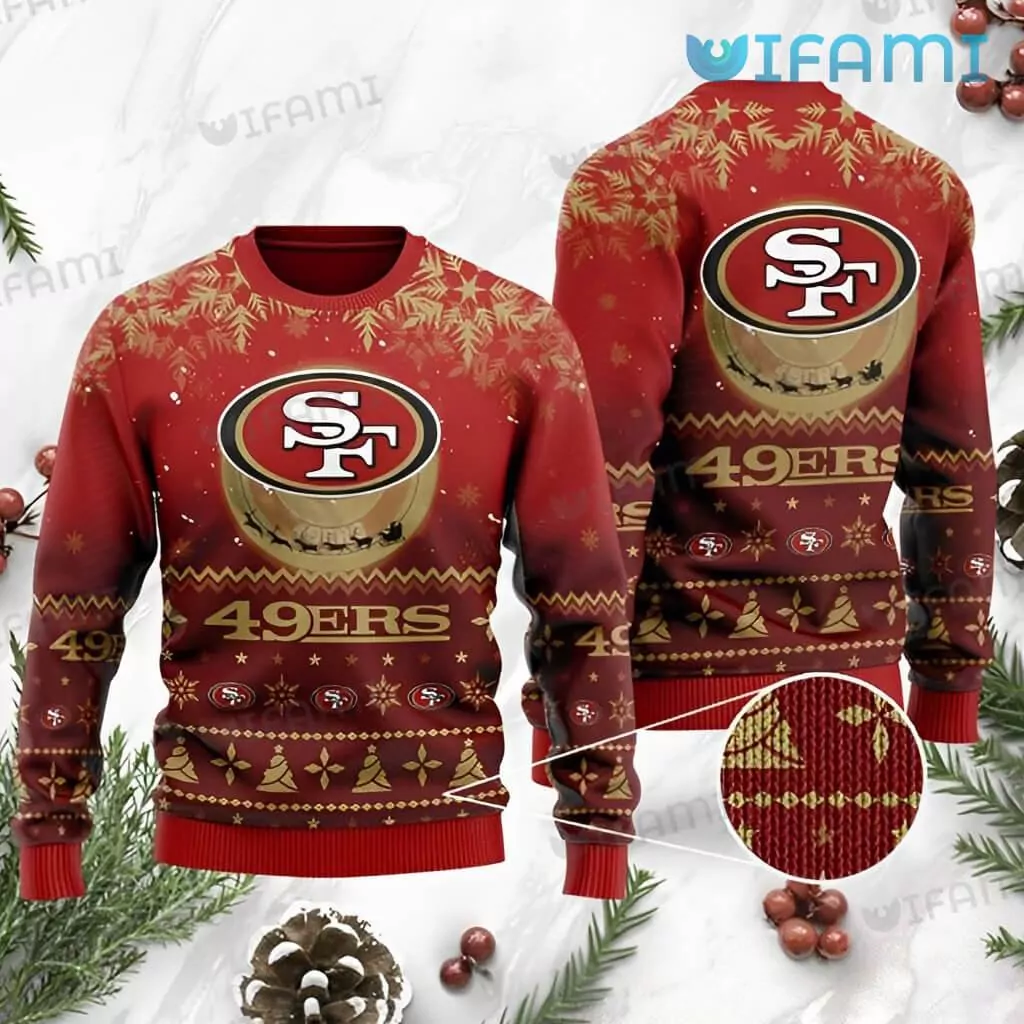 San Francisco 49ers Christmas Santa Claus Moon San Francisco 49ers Gift 3d ugly sweatshirt