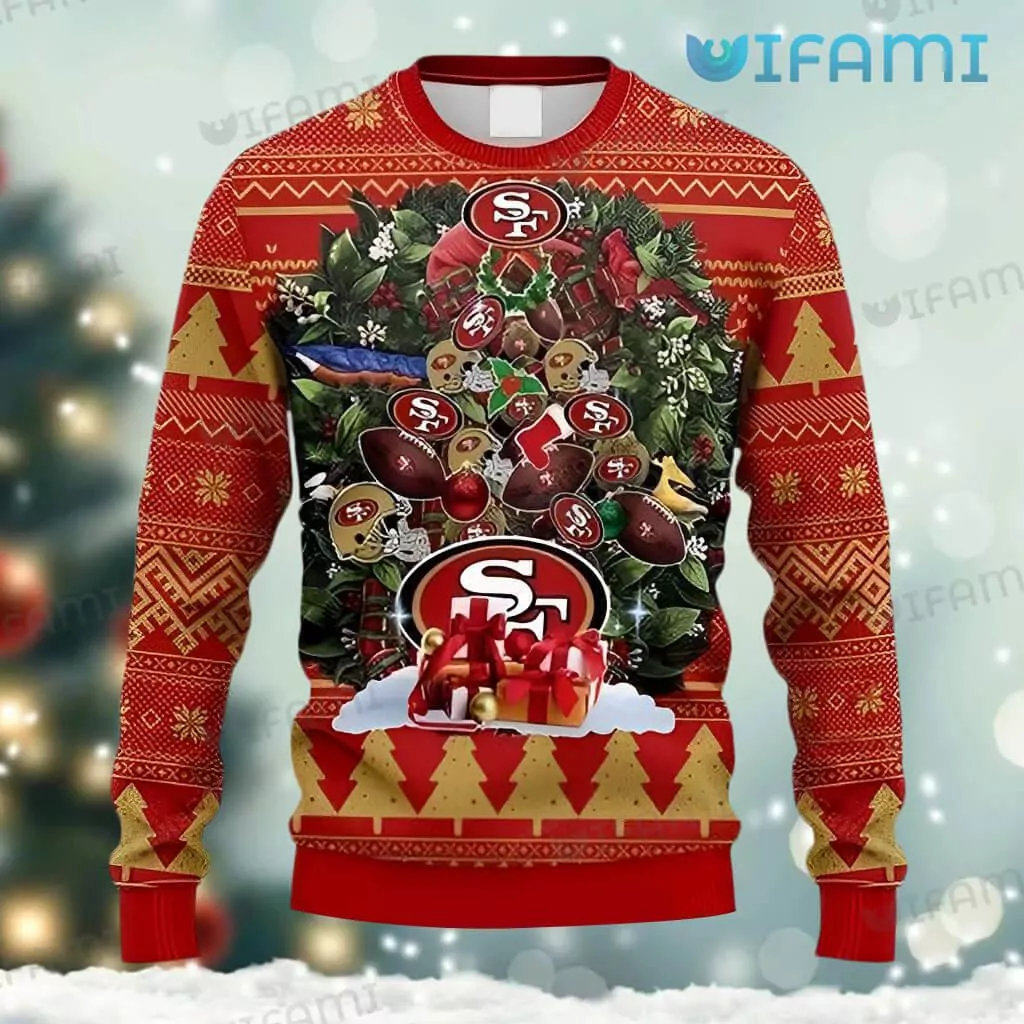 San Francisco 49ers Christmas Tree San Francisco 49ers Gift 3d ugly sweatshirt