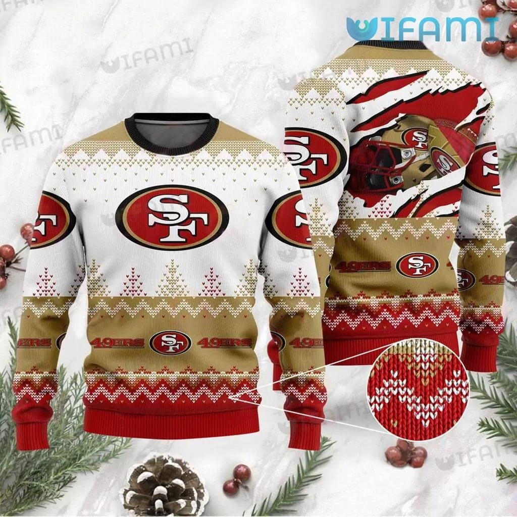 San Francisco 49ers NFL Christmas Reindeer San Francisco 49ers Gift v2 3d ugly sweatshirt