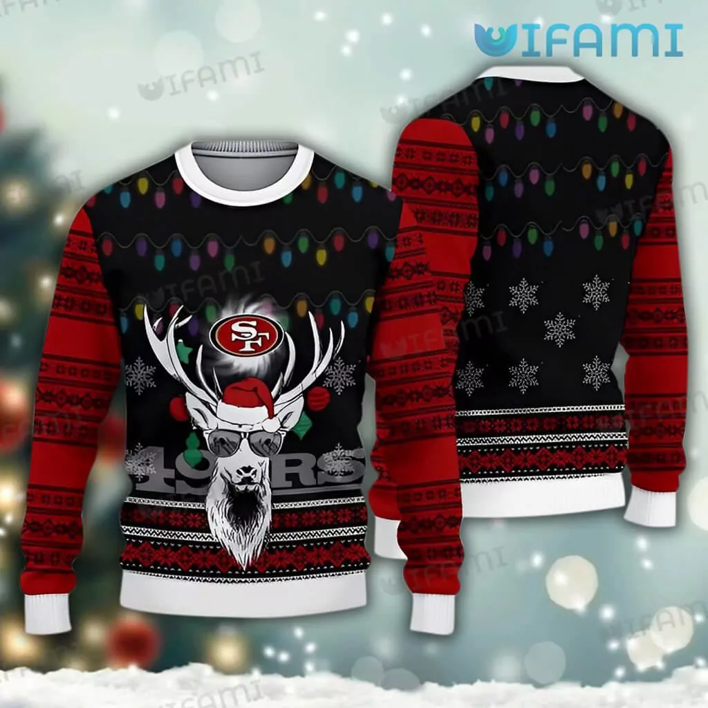 San Francisco 49ers NFL Christmas Reindeer San Francisco 49ers Gift v2 3d ugly sweatshirt