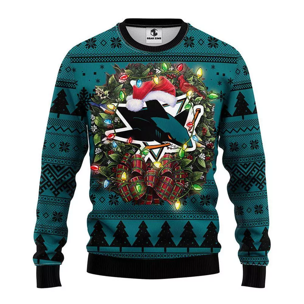 San Jose Sharks Party Ideas Christmas 3d ugly sweatshirt