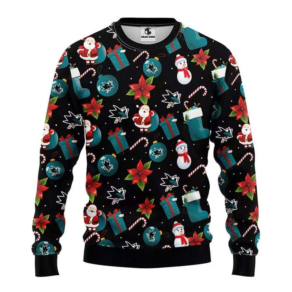 San Jose Sharks Party Ideas Christmas 3d ugly sweatshirt