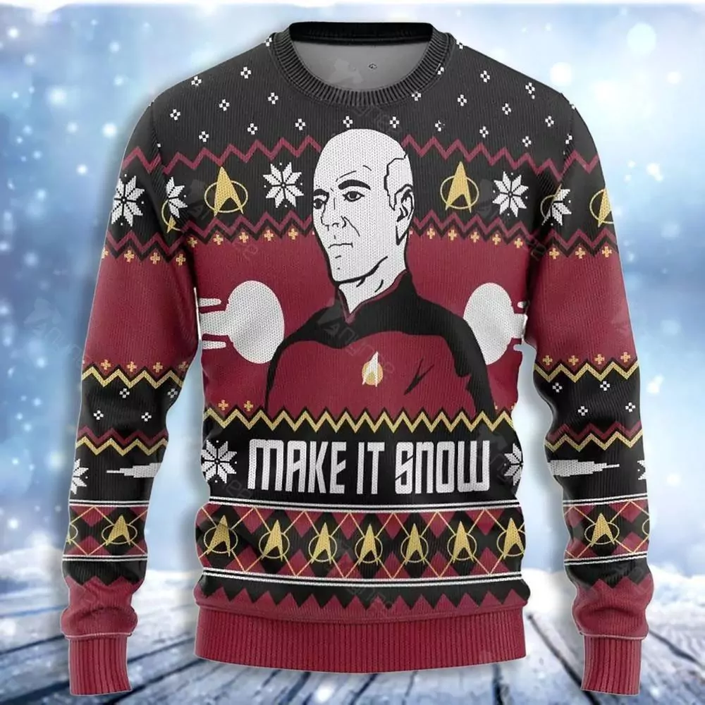 Star Trek The Halls Christmas Edition Custom Party Ideas Christmas Limited 3d ugly sweatshirt