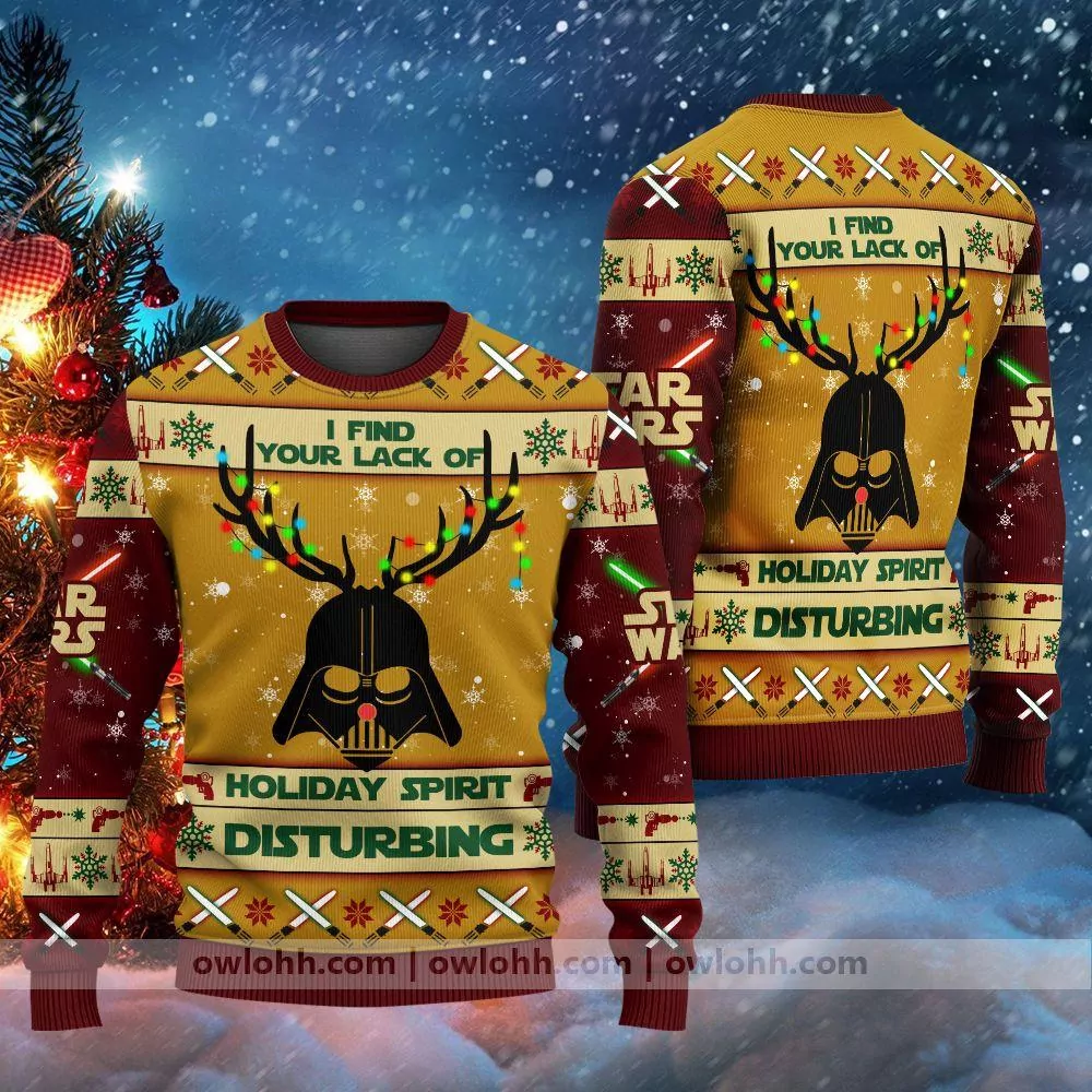 Star Wars I Find Your Lack Of Holiday Spirit Disturbing Christmas Awesome 3d ugly sweatshirt