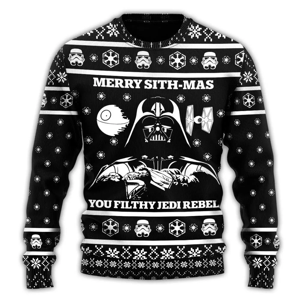 Star Wars Merry Sithmas You Filthy Jedi Rebel Christmas Limited 3d ugly sweatshirt