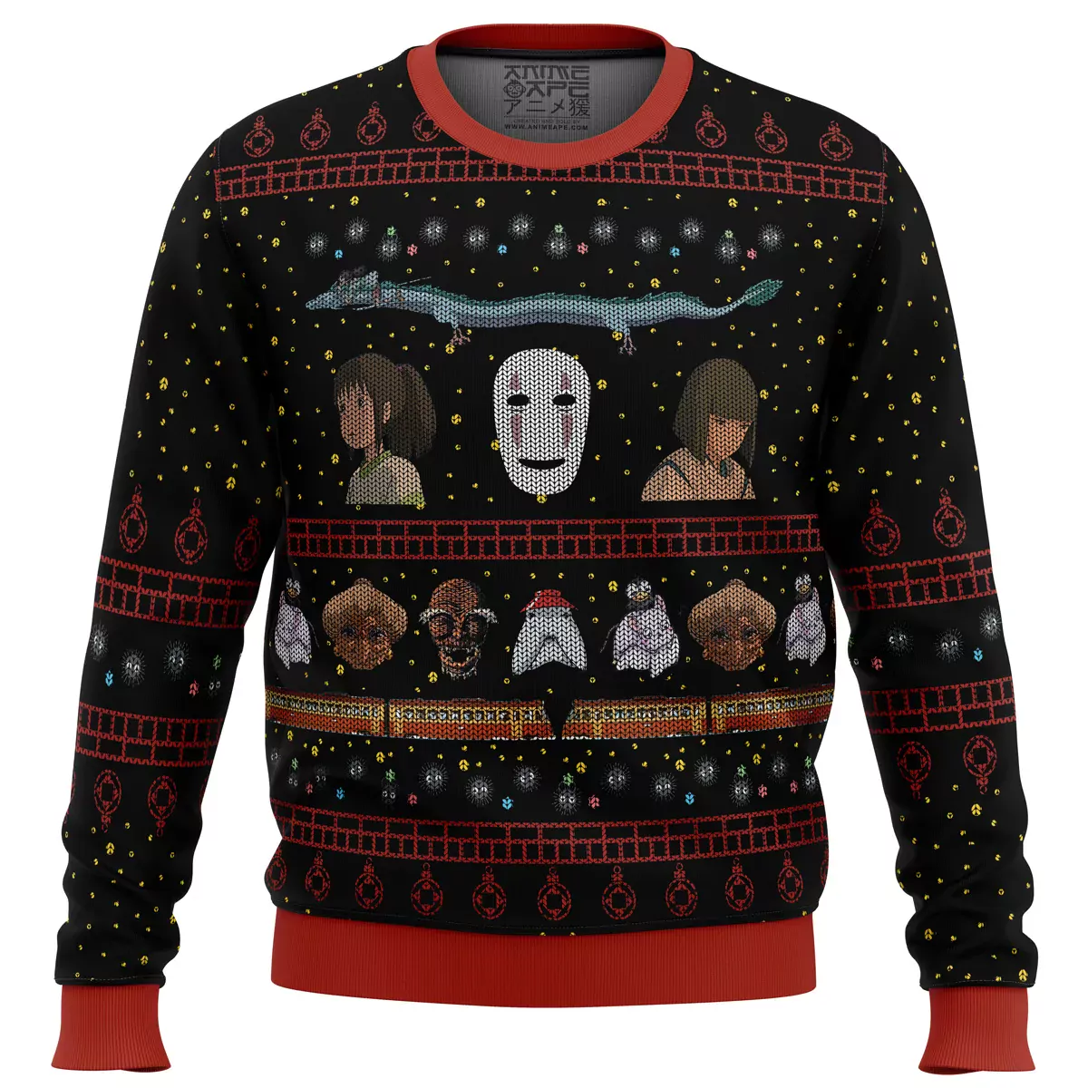 Studio Ghibli No Face Spirited Away Christmas Holiday 3d ugly sweatshirt