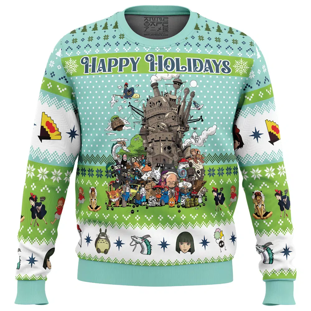 Studio Ghibli No Face Spirited Away Christmas Holiday 3d ugly sweatshirt