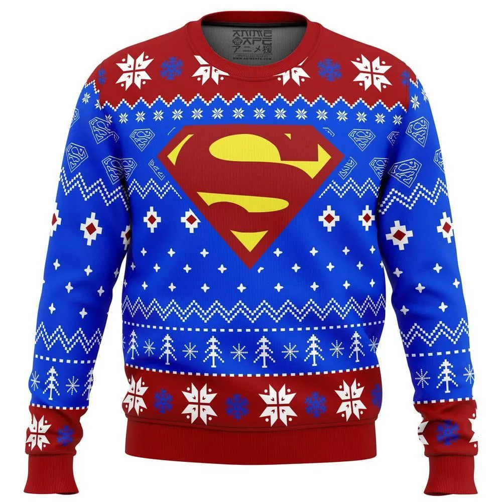 Super Heroes Superman Christmas Party Ideas Christmas 3d ugly sweatshirt