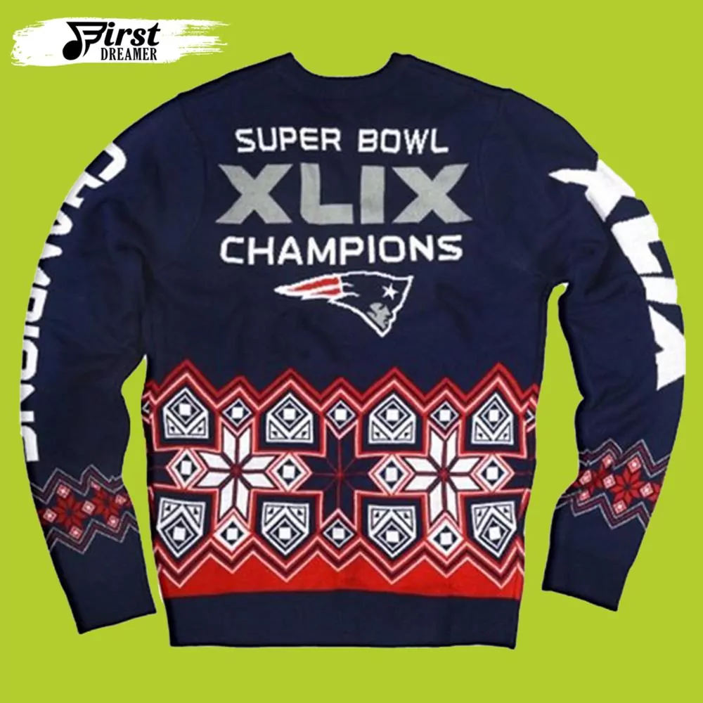Supper Bowl XLIX New England Patriots nfl Christmas custom 3d ugly sweatshirt