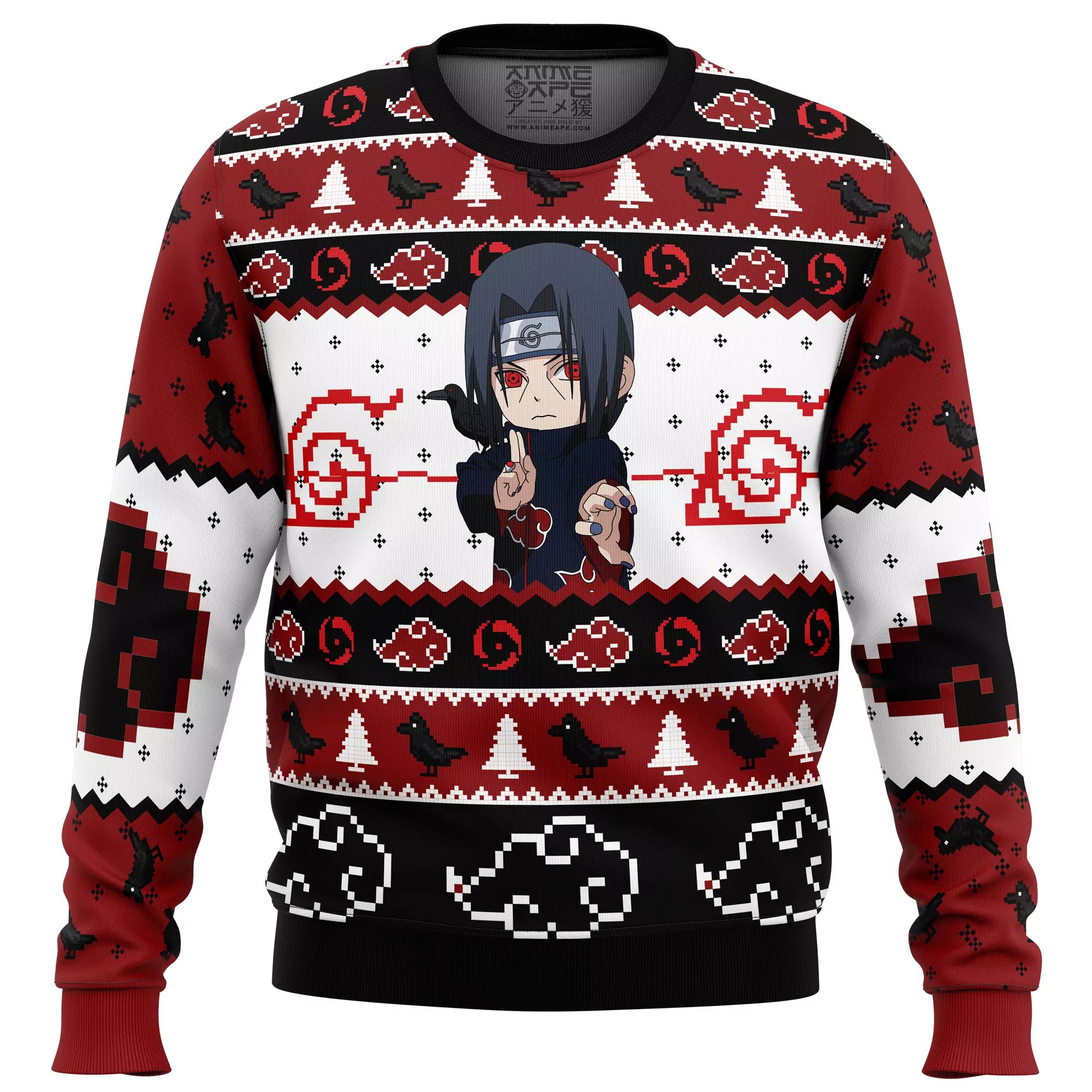 Symbolic Crows Akatsuki Itachi Christmas Holiday 3d ugly sweatshirt