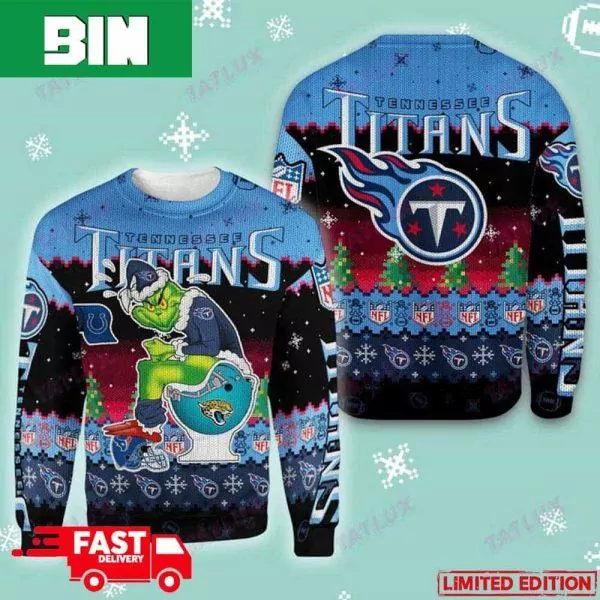 Tennessee Titans NFL Grinch Toilet Xmas 2023 Gift For Fans Christmas 3d ugly sweatshirt