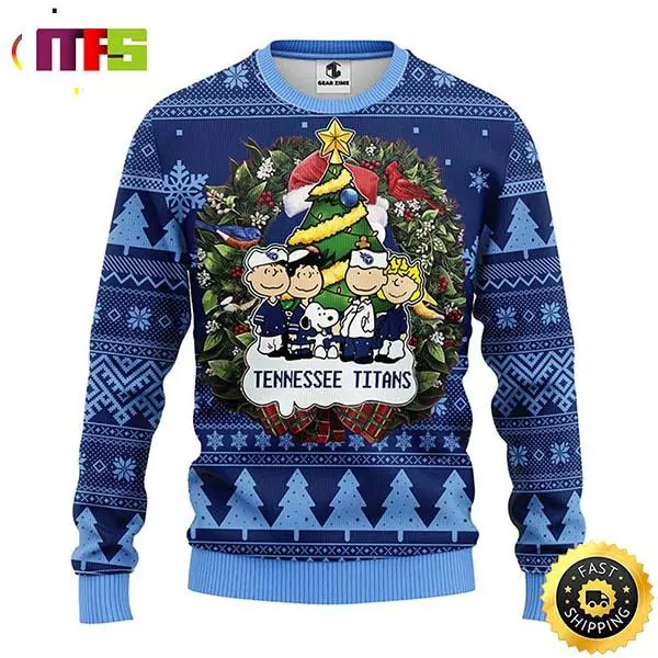 Tennessee Titans Snoopy With Friends Cute Funny Best For 2024 Holiday Christmas 3d ugly sweatshirt