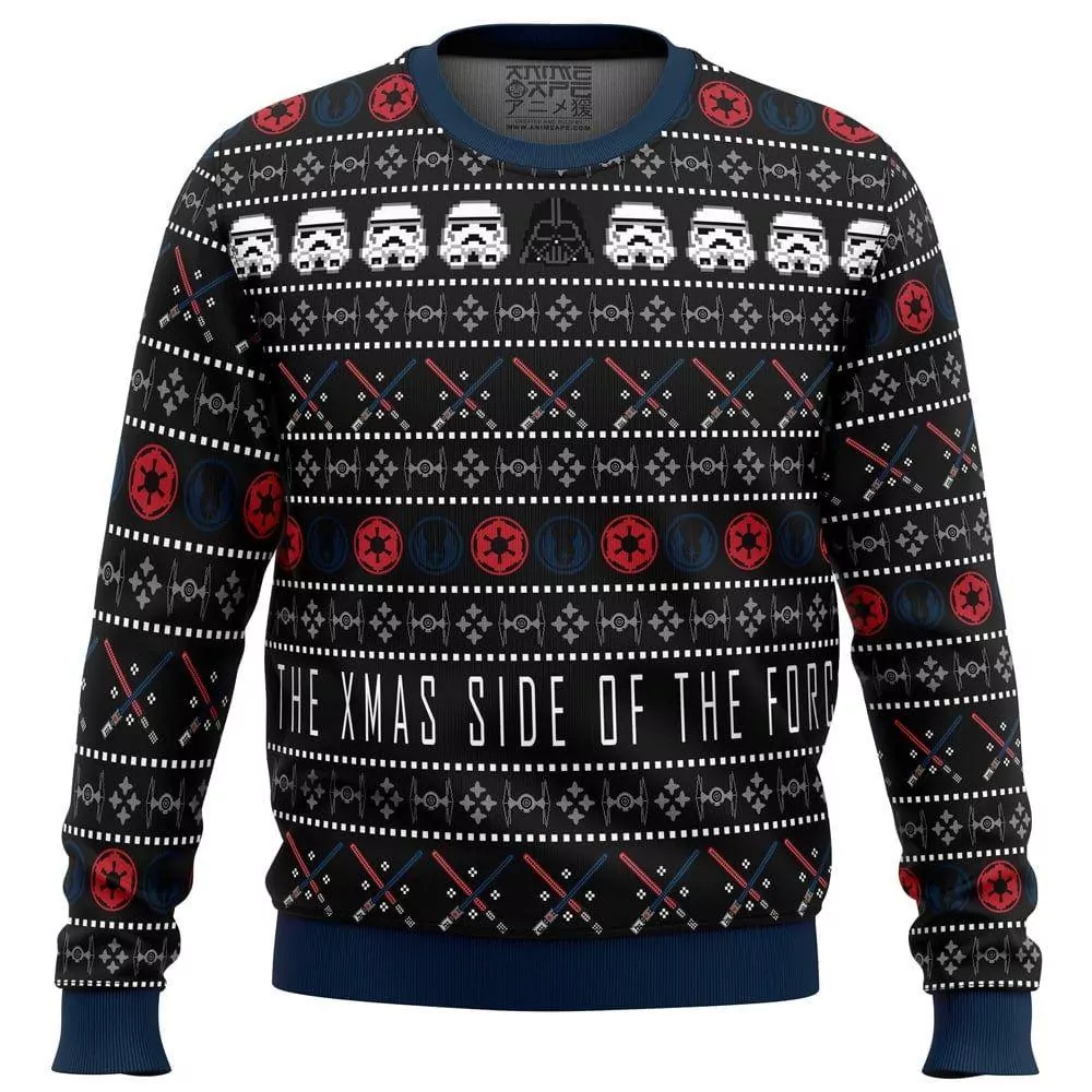 The Xmas Side Of The Force Star Wars Party Ideas Christmas Limited 3d ugly sweatshirt