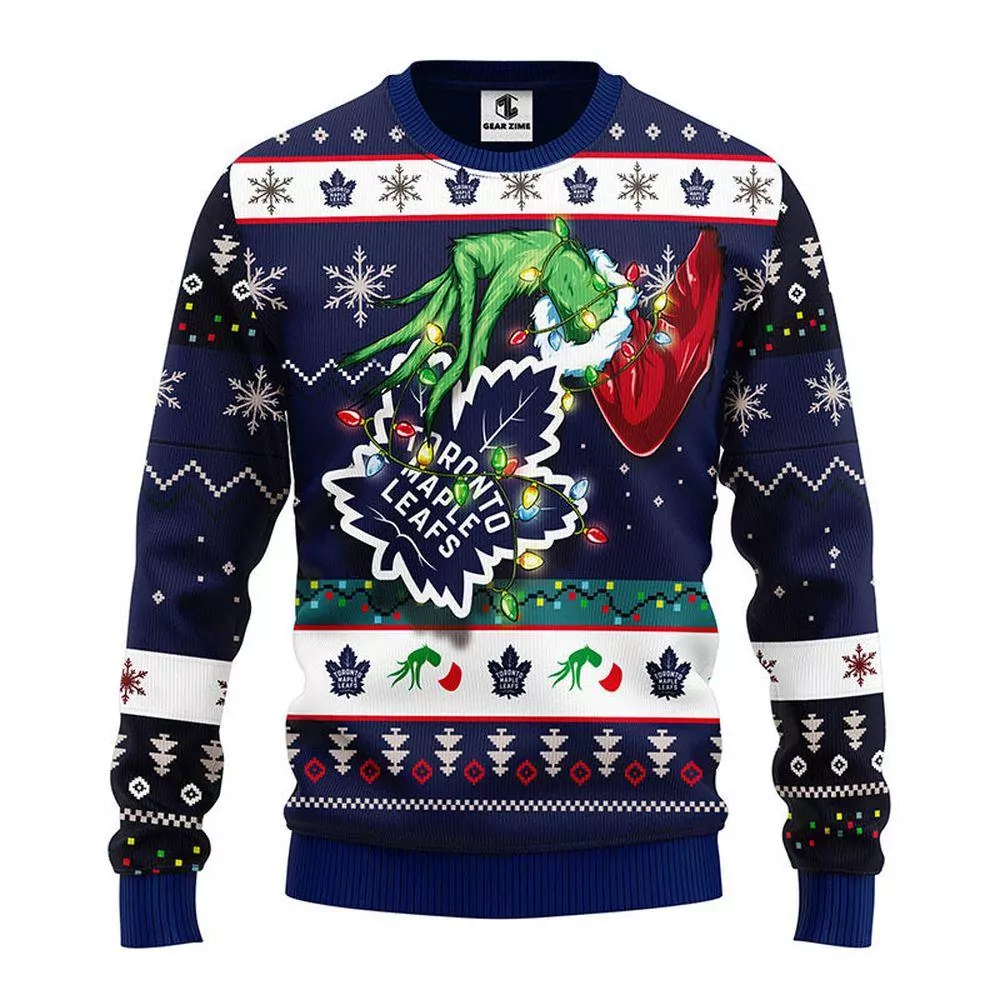 Toronto Maple Leafs Santa Claus Snowman Party Ideas Christmas 3d ugly sweatshirt