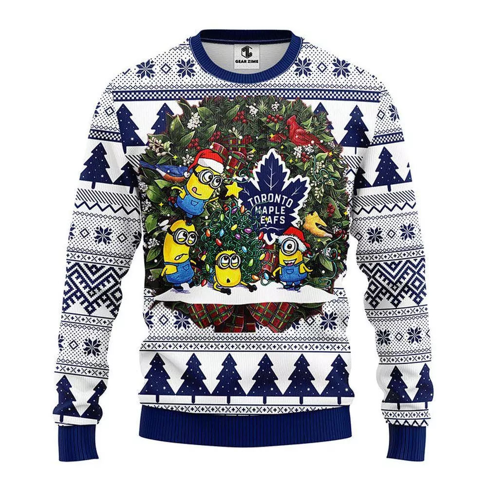 Toronto Maple Leafs Santa Claus Snowman Party Ideas Christmas 3d ugly sweatshirt
