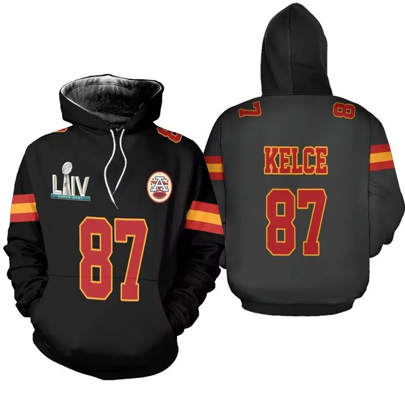Travis Kelce 87 Kansas City Chiefs Nfl Black Inspired Style Unisex 06110 3d