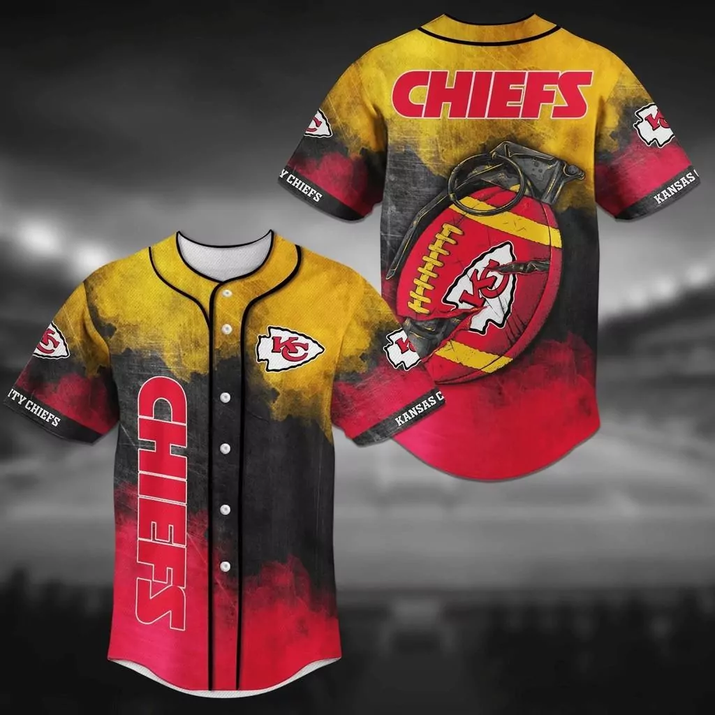 Tribal Spirit Black Kansas City Chiefs Native Baseball 3d Baseball Shirt