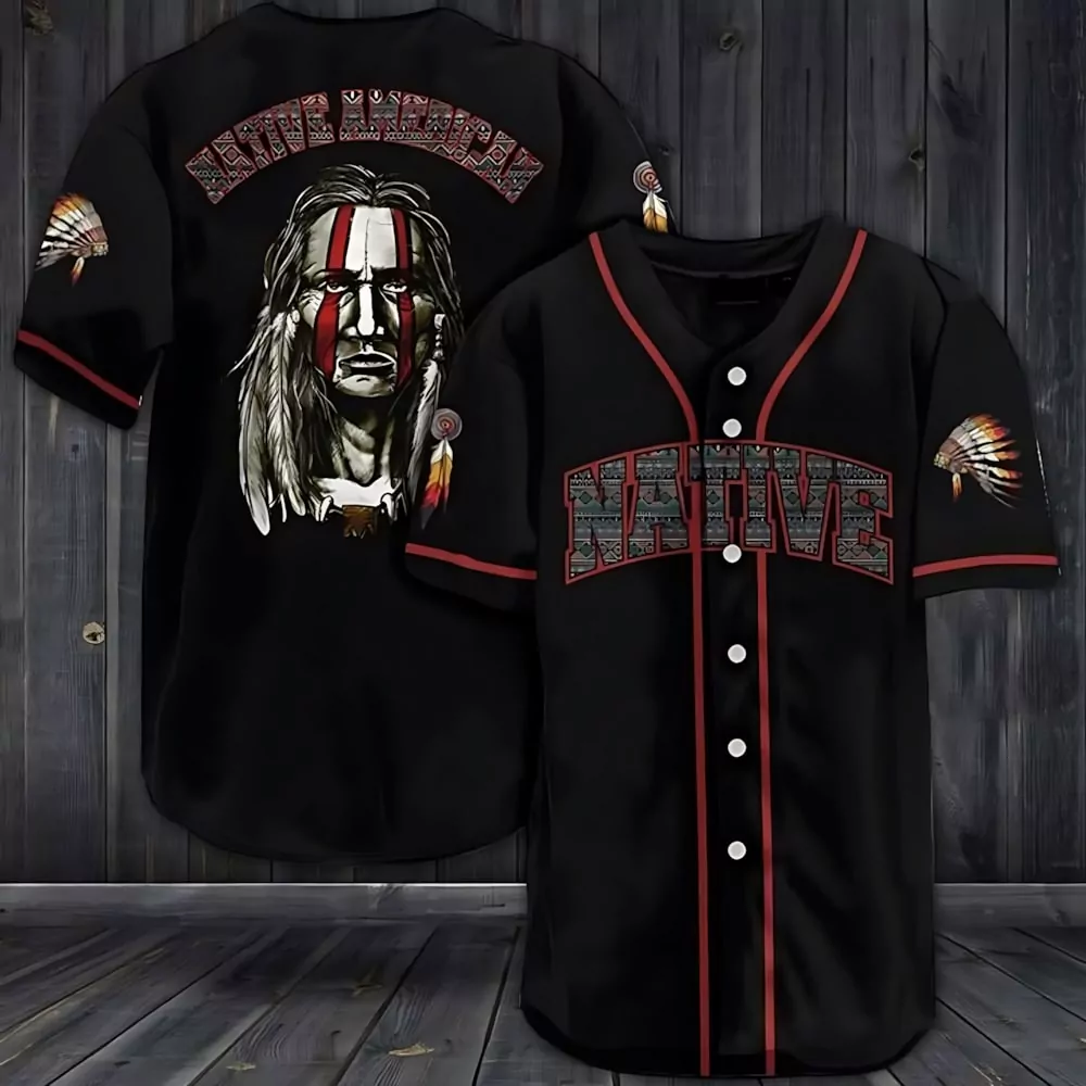 Tribal Spirit Black Kansas City Chiefs Native Baseball 3d Baseball Shirt