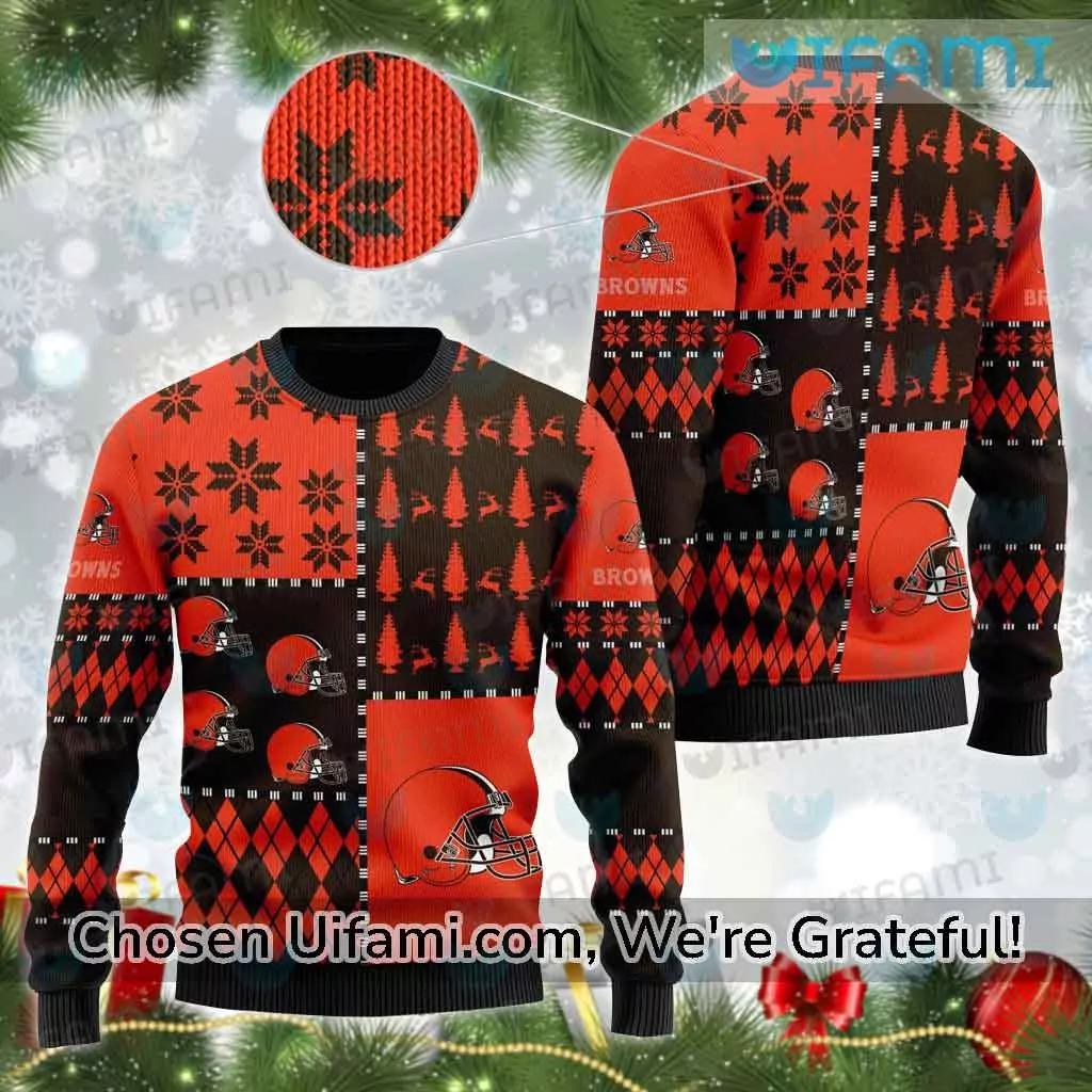 Ugly Christmas Cleveland Browns Spirited Cleveland Browns Gift 3d ugly sweatshirt