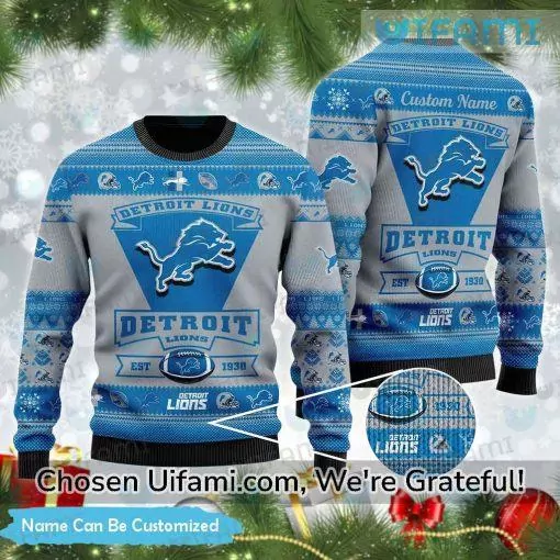 Ugly Christmas Detroit Lions NFL Jaw dropping Personalized Detroit Lions Gift 3d ugly sweatshirt