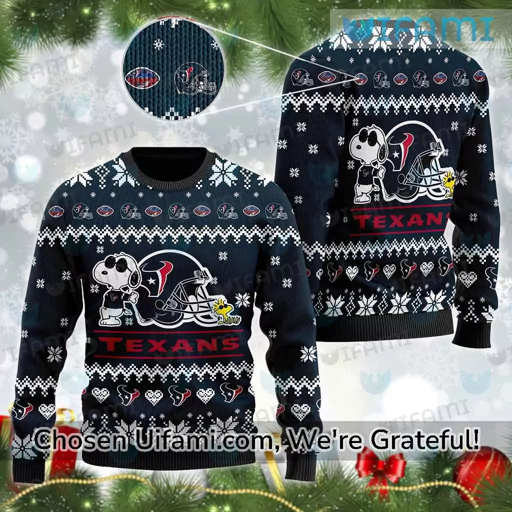Ugly Christmas Houston Texans Snoopy Woodstock Houston Texans Gift 3d ugly sweatshirt