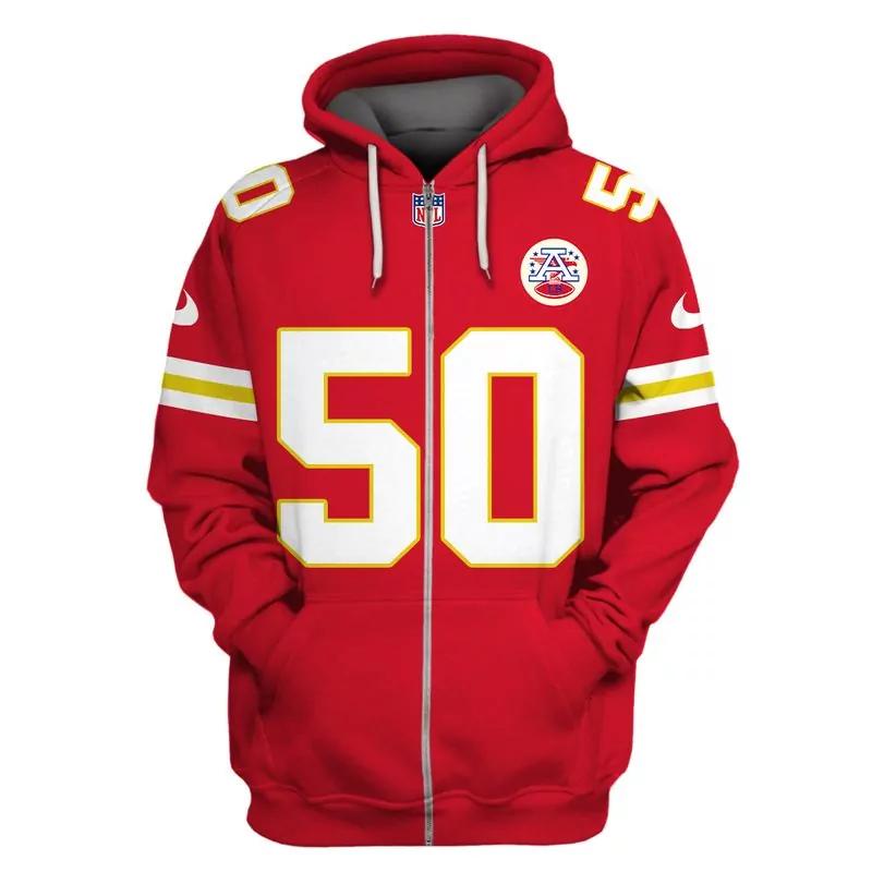 Willie Gay Jr Kansas City Chiefs American Football Conference Champions Zip Red 3d